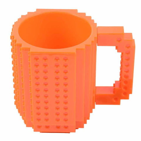 Image of Creative DIY Build-on Brick Mug Lego Style Puzzle Mugs, Building Blocks Coffee Mug