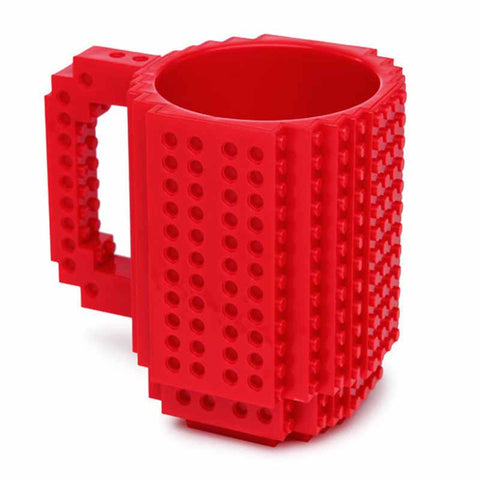 Image of Creative DIY Build-on Brick Mug Lego Style Puzzle Mugs, Building Blocks Coffee Mug