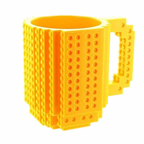 Image of Creative DIY Build-on Brick Mug Lego Style Puzzle Mugs, Building Blocks Coffee Mug