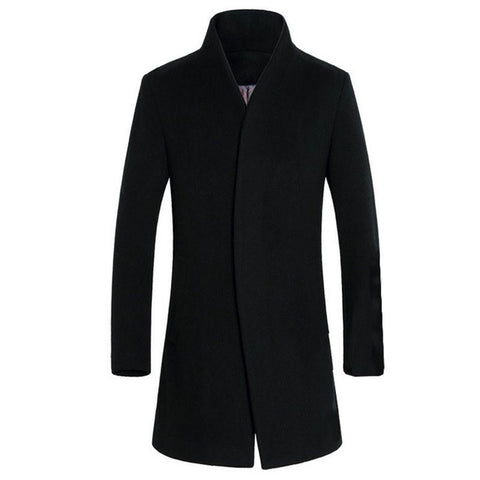 Image of Classic Men's Jackets Outerwear Trench Woolen Coats