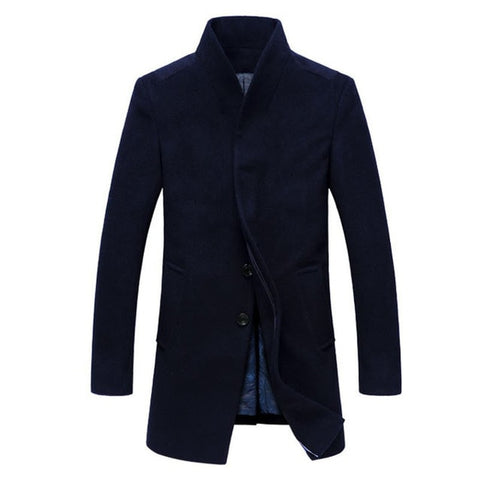 Image of Classic Men's Jackets Outerwear Trench Woolen Coats