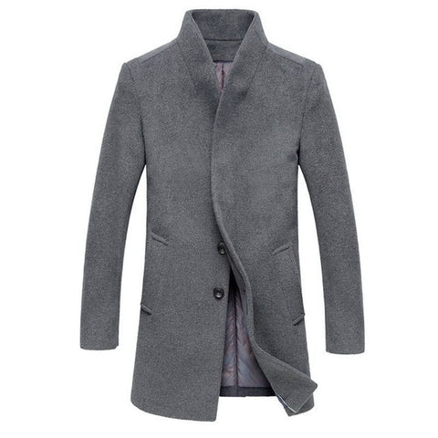 Image of Classic Men's Jackets Outerwear Trench Woolen Coats